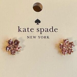 NWT - Kate Spade Pink Crystal Flower Earring Studs